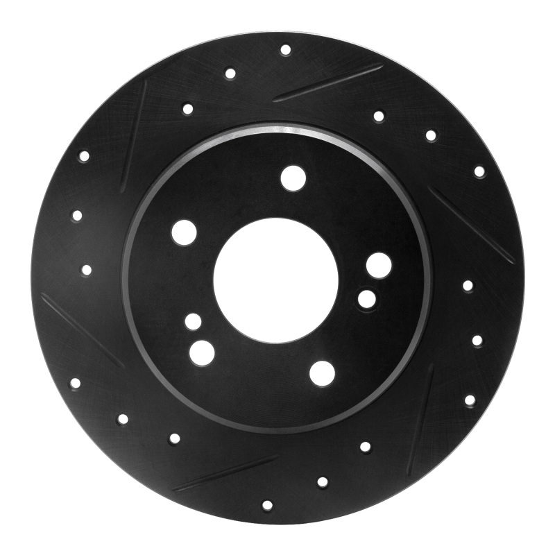 Chrysler Crossfire Brake Rotor (1) - Rear Left - R1 Concepts - Drilled & Slotted - Black - `87-`15